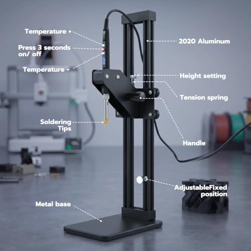 Vertical Heat Set Insert Tool (Insertion Height 410mm) with 380PCS Threaded Inserts and Heat Set Tips M2-M8 add Brass Metric Knurled Nuts for Plastic and 3D Printing Components - Heat Insert Press - color: Zw12xl+