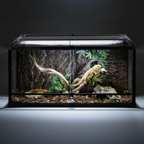 REPTIZOO UVB Reptile Light with Dimming, 36 inch UVA UVB LED Lamp for Bearded Dragon Turtle, 24W UVB Bulb Aluminum Fixture with Controller, 5 UVI Auto Mode, 0–100% Dimming & 9 Timer, Power-Off Memory - size: 36“