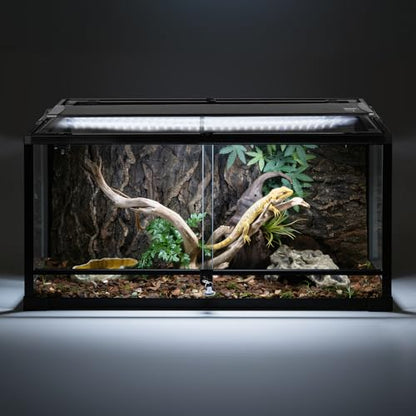 REPTIZOO UVB Reptile Light with Dimming, 36 inch UVA UVB LED Lamp for Bearded Dragon Turtle, 24W UVB Bulb Aluminum Fixture with Controller, 5 UVI Auto Mode, 0–100% Dimming & 9 Timer, Power-Off Memory - size: 36“