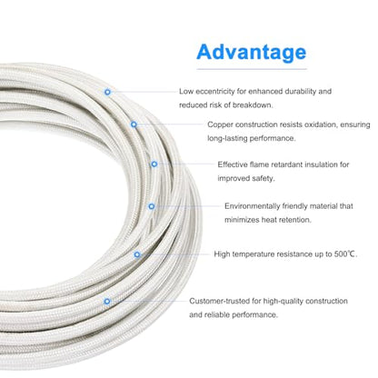 Mica High Temperature Wire, 10Ft 17AWG -60~500 Degrees Celsius, Mica Glass Fiber Heat Resistant Wire Insulated Electrical Flexible Cable for Lamp Boiler Heater, Used in Harsh Environments - size: 10ft, style: 17AWG
