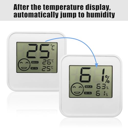 Digital Indoor Thermometer Indoor Hygrometer Room Temperature Monitor Humidity Gauge with Big Screen Stand Wall Hanging Magnet - size: S