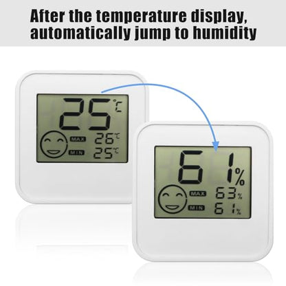 Digital Indoor Thermometer Indoor Hygrometer Room Temperature Monitor Humidity Gauge with Big Screen Stand Wall Hanging Magnet - size: S
