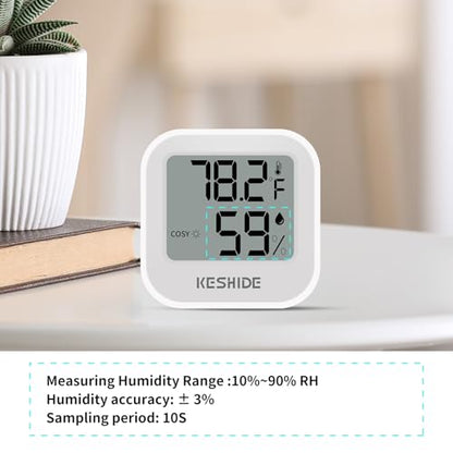 Digital Hygrometer Thermometer for Room Temperature Humidity Meter Indoor Thermometer Accuracy Calibration LCD Temperature Sensor, Bedroom, Baby Room, Office, Greenhouse, Cellar - color: White
