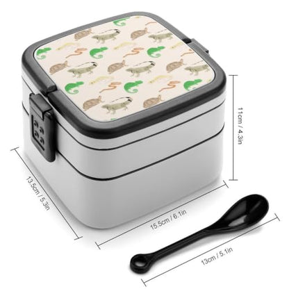 Lizard Turtle Leopard Gecko Reptile Lunch Box for Adults Portable Food Container Meal Prep Containers for Office Travel