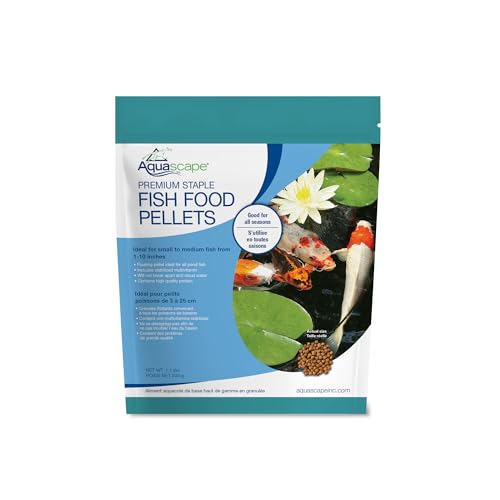 Aquascape Premium Staple Fish Food Pellets for Small to Medium Pond Fish, Small Pellet, 1.1 Pounds | 98867 - size: 1.1 Pound (Pack of 1), style: Medium Pellet