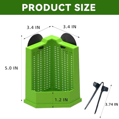 Bearded Dragon Feeder Chameleon Feeder for Mounted Insect (Medium) | Plastic,Anti-Escape,Corner,Crested Gecko Tank Accessories,with Rope Suction Cup and Tweezers,for Lizard Gecko Frog