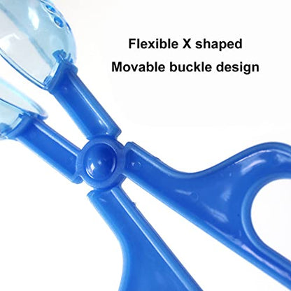 Reptile Poop Bucket Convenient Reptile Feeder Multifunction Tweezers Catcher Clear Valves Safe for (Blue)