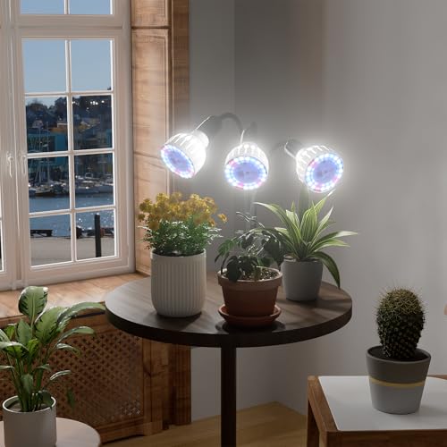 Grow Light,24W (160Watts Equiv) 5000K White Full Spectrum LED Growing Lamp Clip on Desk for Indoor Plants,Bulbs Replaceable & Non-dimmable (Black, 240W) - size: 240W