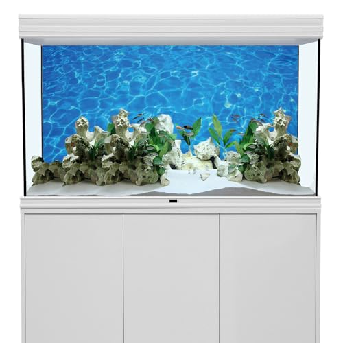 AWERT Vinyl 36x20 inches Underwater Aquarium Background Blue Ripped Water Fish Tank Background Swimming Pool Terrarium Background - size: 36x20in/90x50cm