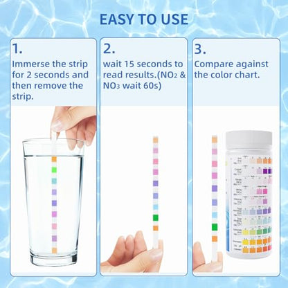 12 in 1 Accurate Aquarium Test Kit, Fresh and Salt Water Test Strips | 170 Strips, Fish Tank Aquariums Water Test Kit, Easy Fast Test Way, Multiple Uses, Includes Ammonia Phosphate Strips and More