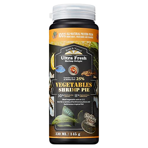 Ultra Fresh Algae Wafers Pleco Food, Spirulina & Algae, Sword Prawns, Balanced Diet, Color Enhancing, All Natural Ingredients, for Algae Eaters, Bottom Feeders, Vegetables Shrimp Pie, 5.11oz - size: 5.11 Ounce (Pack of 1)