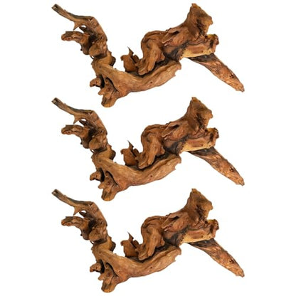 Natural Driftwood for Aquarium 3 Pcs, Assorted Shape Azalea Root Wood, 7.9-9.8 in / 20-25 Cm, Freshwater Aquarium Driftwood, Terrarium Décor