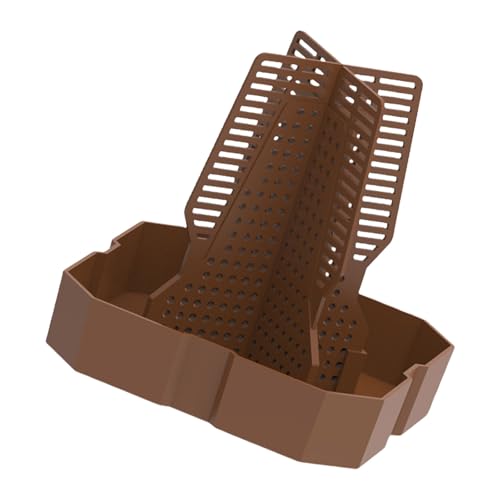 Escape Reptiles Feeding Bowl for Lizards Bearded Dragons Geckoses Frogs Window Easy to Clean - color: Reddish Brown, size: Large