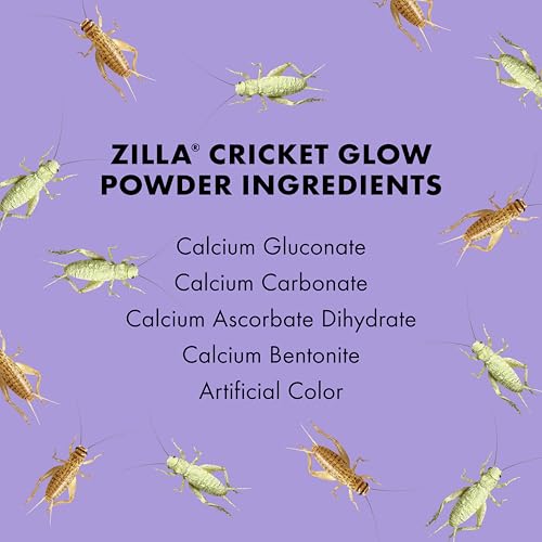 Zilla Cricket Glow Powder, Calcium Powder 4 Ounces | Add to Reptile Food, Provides Calcium, Ideal for Insectivores - size: 4 Ounce (Pack of 1)