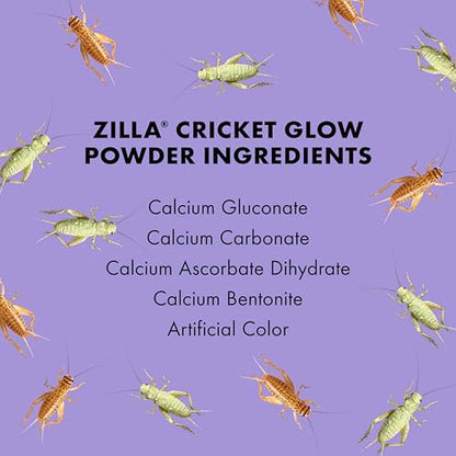 Zilla Cricket Glow Powder, Calcium Powder 4 Ounces | Add to Reptile Food, Provides Calcium, Ideal for Insectivores - size: 4 Ounce (Pack of 1)