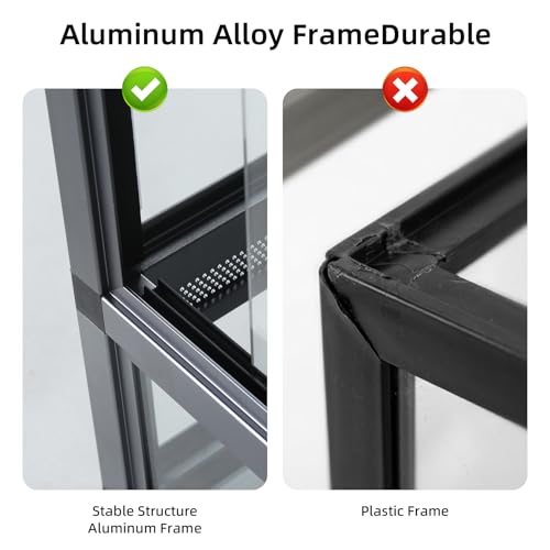 36x18x18 Glass Reptile Terrarium, 50 Gallon Aluminum Frame Reptile Enclosure with Waterproof Base, Sliding Doors, Screen Top & Stackable Design for Snakes Geckos Lizards - size: Bioactive-36X18X18INCH