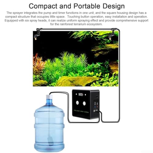 WiFi Terrarium Misting System, 360° Rotating Spray Nozzle with Timed Control, Automatic Humidifier Kit Rainforest Plant Reptile, USB Powered(4 nozzle) - size: 4 nozzle