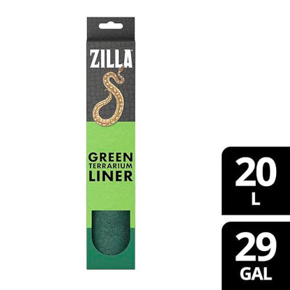 Zilla Reptile Terrarium Bedding Substrate Floor Liner, Green, 20L/29G, 11.75" x 29.5" - size: 11.75" x 29.5"