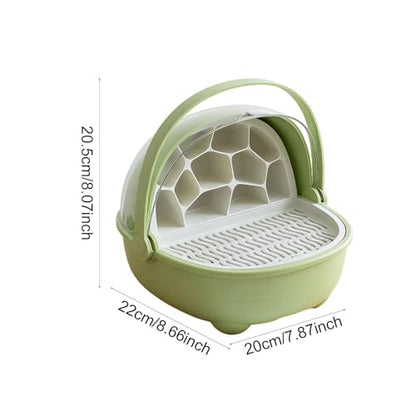 Silkworm Breeding Box Small Pet Feeding Container Transparent Removable Habitat Cage Portable Reptile House with PP for Turtle Frog Snake Suit, Green - color: Green