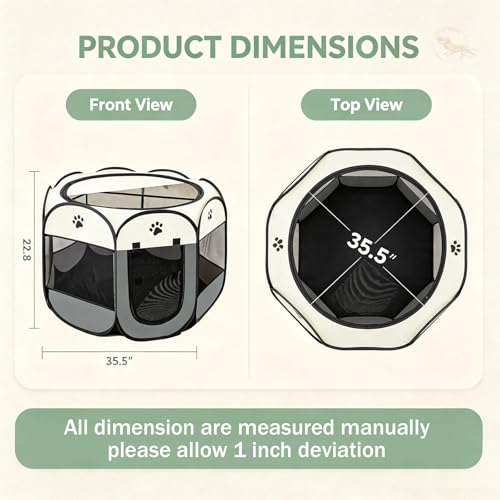 Bearded Dragon Playpen, Foldable Portable Reptile Exercise Pen with Breathable Mesh Top, Indoor Outdoor Small Animal Cage Habitat for Lizard, Bearded Dragon, Hamster, Guinea Pig, Puppy Kitten