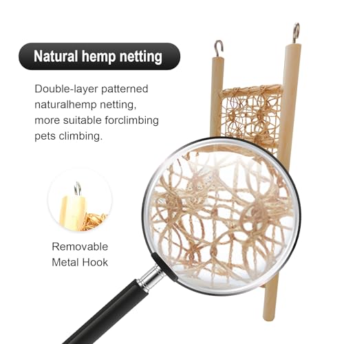 Hermit Crab Climbing Toys Set for Tank and Aquarium Decoration | Seagrass Hammock and Reptile Climbing Ladder with Small Brush, Hermit Crab Accessories for Tank and Aquarium Decoration
