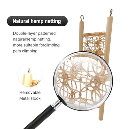 Hermit Crab Climbing Toys Set for Tank and Aquarium Decoration | Seagrass Hammock and Reptile Climbing Ladder with Small Brush, Hermit Crab Accessories for Tank and Aquarium Decoration