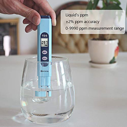 KETOTEK Digital pH & TDS Meters Water Quality Test Kit, pH Pen Tester TDS PPM Meter 2 in 1 Kit with 0~16.00ph and 0~9999ppm Measure Range for Hydroponic, Aquarium, Drinking Water, RO System, Pool