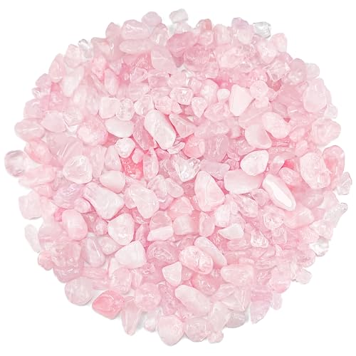1.5LB Rose Quartz Crystals,Rose Quartz Chips Bulk for Aquarium Fish Tank Vase Filler DIY Crafts Indoor Plant Pot - color: Pink, size: 1.5lb