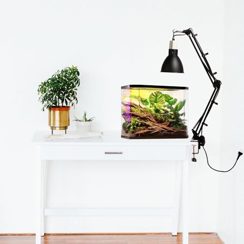 Reptile Lamp Stand,Adjustable Floor Lamp Stand, for Glass Container Metal Lighting Lamp Holder, Heating Floor Lamp Stand for Reptiles（Table Clamp Stand）