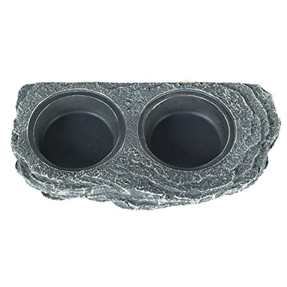 REPTIZOO Reptile Magnetic Feeder Ledge, Double Bowl Reptile Food Dish with 6PCS Feeding Cups Food Water Feeder for Crested Gecko Lizard Chameleon Pets - size: Large