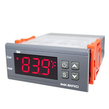 Inkbird All-Purpose Digital Temperature Controller Fahrenheit &Centigrade Thermostat w Sensor 2 Relays (ITC-1000)