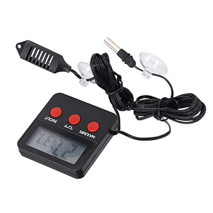 Hilitand Humidity Meter Thermometer with External Probe Digital Temperature Humidity Gauge Indoor Outdoor Mini Hygrometer -50 to 70 for Greenhouse