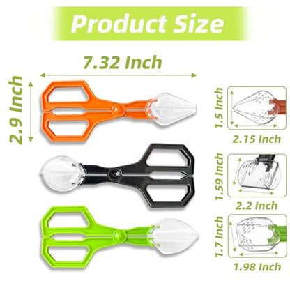 Romansk 3 Pack Reptile Feeding Clamp | Reptile Poop Scoop Reptile Feeding and Cleaning Tool for Gecko Lizard Bearded Dragon and Other Small Animals