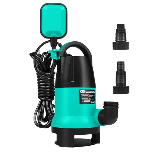 Prostormer 1HP 3700GPH Submersible Sump Pump with Automatic Float Switch | Green Water Pump, Draining Transfer Clean & Dirty Water, for Pools/Ponds/Gardens/Flooded Cellars/Aquariums/Irrigation - color: Green