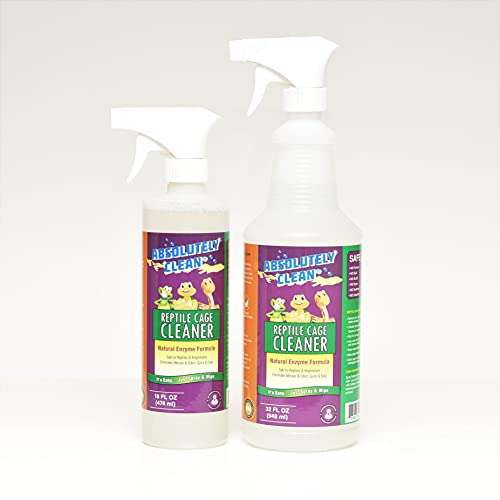 Absolutely Clean Amazing Reptile & Amphibian Terrarium Cleaner and Deodorizer - Just Spray/Wipe - Safely & Easily Removes Reptile & Amphibian Messes - USA Made (32oz Spray Bottle - Save 25%) - size: 32 Fl Oz (Pack of 1)
