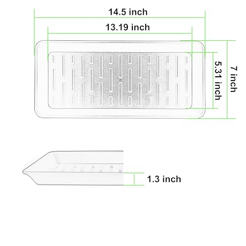 6 Pack Plastic Plant Trays Rectangular 14 Inch, Indoor Outdoor Plant Saucers with Drip Protection, Windowsill Planter Tray, 7 x 14.5 Inches, White - color: White, size: 14.5" x 7" x 1.3" (6pack)