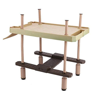 HERCHR Reptile Floating Basking Platform, 15.9x11x16.1Inch Turtle Dock Plastic Climbing Island with 6.6lb Load Capacity, Aquarium Resting Terrace for Tortoise Salamander Frog Amphibian