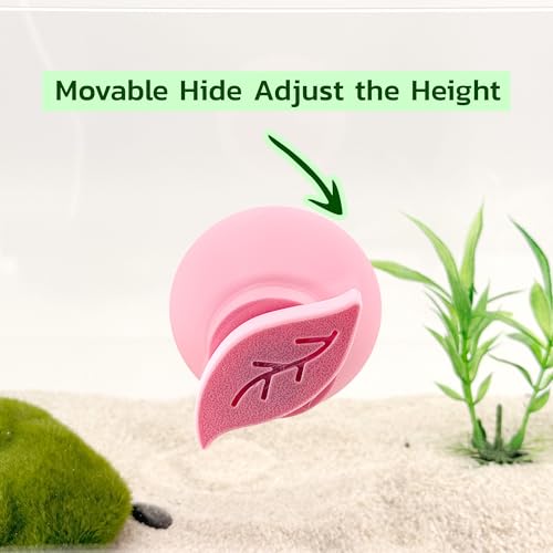 Magnetic Leaf Pod Hide, Glass-Mounted Shelter for Frogs & Reptiles (Black, Single)