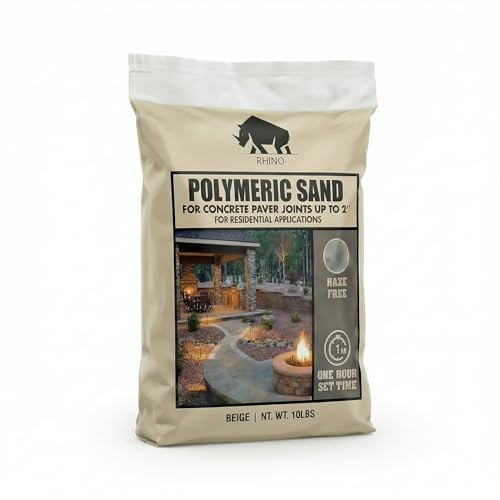 Rhino Power Bond Plus Polymeric Sand 10 lbs, Beige | Jointing Sand for Pavers & Natural Stone up to 2 inch Joints | Patio, Walkway, Driveway & Garden Path - color: Beige, size: 10 Pound