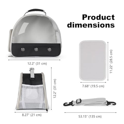 Bearded Dragon Travel Carrier,Lizards Carrier, Small Animal Travel Carrier for Sugar Glider Hedgehog Rat Parrot Bird Guinea Pig, Portable Guinea Pig Travel Bag for 2 - color: Black