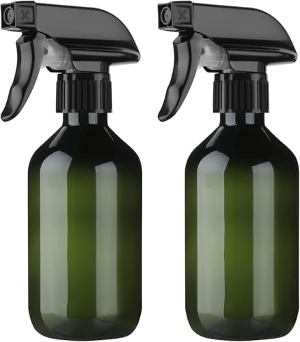 Arkeiliy 2-Pack Leakproof Spray Bottles (300ml/10oz) - Adjustable Nozzle for Fine Mist & Jet Stream | Premium Refillable Plastic Bottles for Hair Styling, Plant Misting, Cleaning Solutions (Green) - color: Green