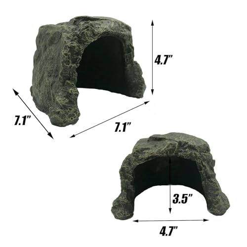 Reptile Rock Hide Cave Tortoise Hideout Turtle Basking Rock Snake Hide Habitat for Amphibian Lizard Fish Bearded Dragon Leopard Gecko - style: STYLE-A