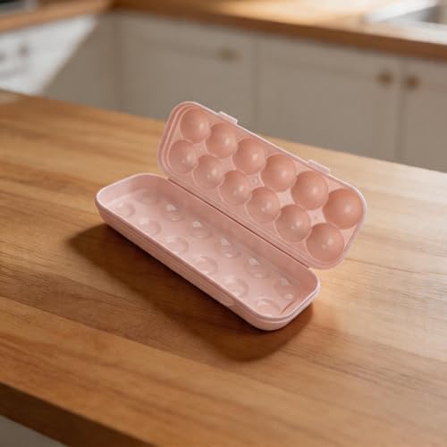 Portable Egg Storage Box With 18 Grids Egg Protector Case Tray Container Secure Egg Transport Outdoor Trips And Activities(12 Pink) - size: 12 Pink