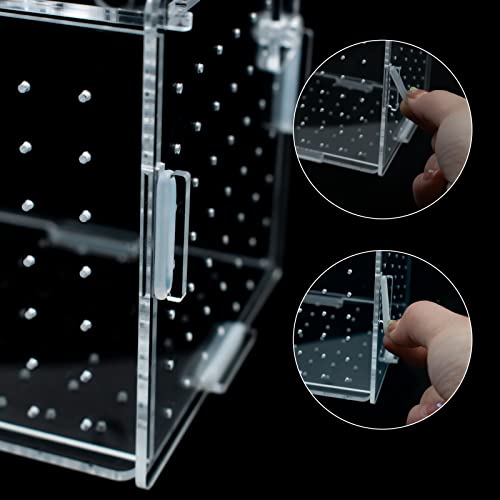 Fish Breeding Box for Aquarium Acrylic Fish Tank Breeder Divider Box with Suction Cups Transparent Hatchery Hanging Incubator for Fishes Shrimp Clownfish and Guppy 7.2" x 3.5" x 3.3"