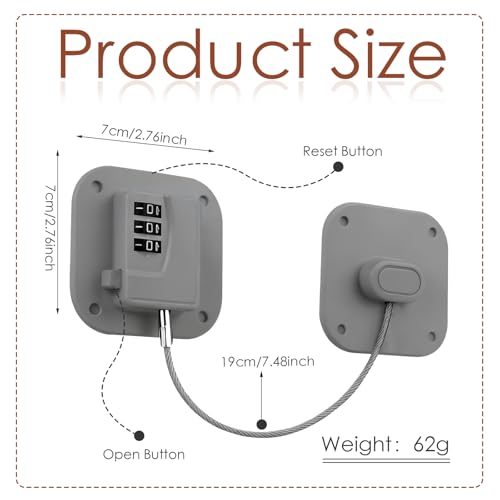 Refrigerator Lock, Combination Lock for Refrigerator Cabinets, Drawers, Heavy Duty Fridge Lock, Easy Install No Keys Needed (Gray-1Pack) - color: Grey-1Pack