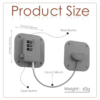 Refrigerator Lock, Combination Lock for Refrigerator Cabinets, Drawers, Heavy Duty Fridge Lock, Easy Install No Keys Needed (Gray-1Pack) - color: Grey-1Pack