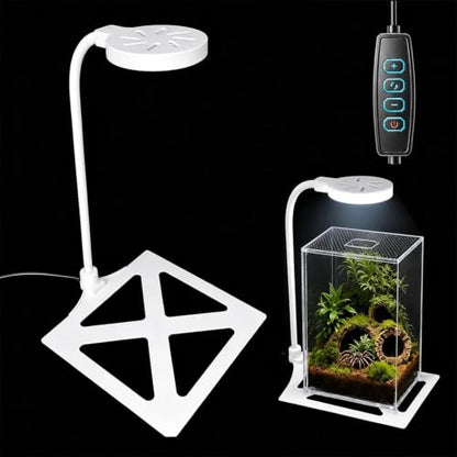 Jumping Spider Enclosure LED Light, 360 Degree Full Spectrum Reptile Enclosure Lights, Jumping Spider Enclosure Accessories for Potted Plants Succulents Miniature Landscape. (White) - color: White