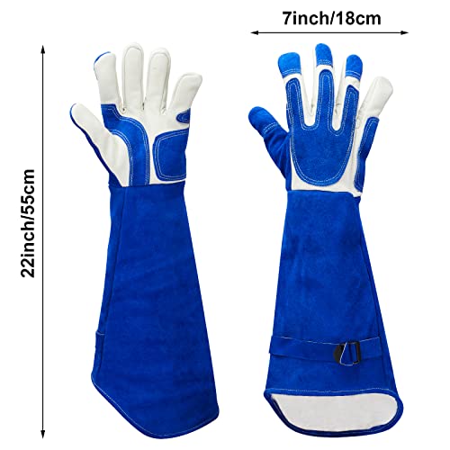 AOWPFVV Animal Handling Gloves Bite Proof for Dogs,Cats, 23.6in Large | Falconry,Birds,Snake,Reptile,Vets, Groomers & Animal Control - color: Pet Grooming Gloves