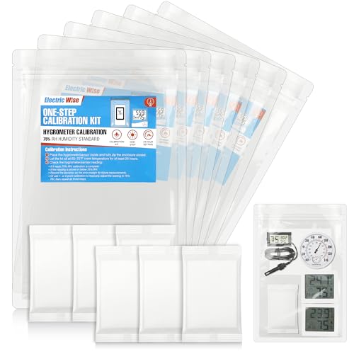 6 Pack 11.81" One-Step Calibration Kit with 75% RH Humidity Control Pack | One Step Hygrometer Calibration, True 75% RH Standard, 24 Hour Fast Testing, Large 11.81" Bag, Digital & Analog Sensor Use