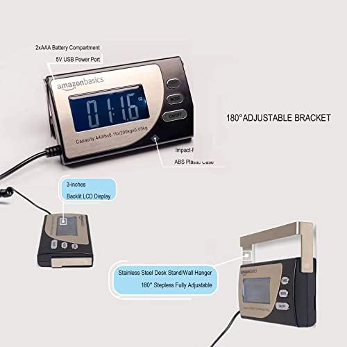 Amazon Basics Digital Shipping Postal Scale with Tare Function, Heavy Duty Weighing Platform, 660 lb Capacity, 1 Ounce Readability, Portable, Black - size: 660 lb
